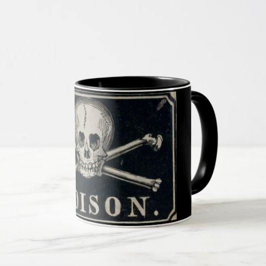 Tasse vintage d'étiquette de poison (Devant droit)