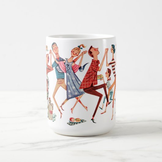 Tasse vintage d'illustration de partie (Centre)