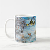 Tasse vintage d'illustration. Vacances d'hiver (Gauche)