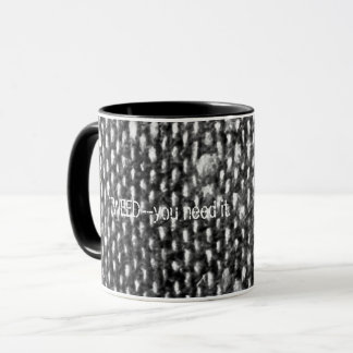 Tasse vintage d'impression de tissu de tweed