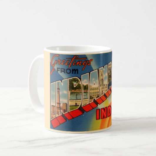 Tasse Vintage Indianapolis, IN (Devant gauche)