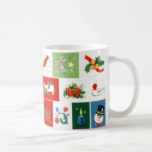 Tasse vintage nostalgique d'icônes de Noël (Droite)