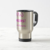 Tasse violet rose ruban mariage nom (Devant droit)