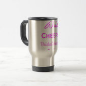 Tasse violet rose ruban mariage nom (Devant gauche)