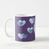 Tasse violette de lettre de coeurs (Gauche)