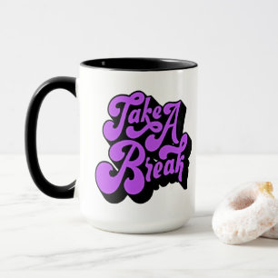 Tasse violette noire rétro groovy - Prenez une pau