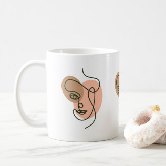 Tasse visage aux couleurs terreuses organiques