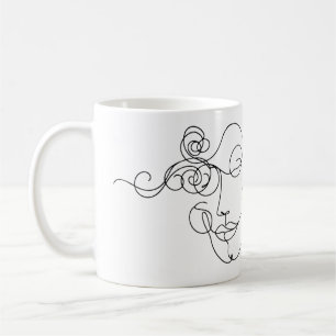 Tasse visage en ligne artistique Tasse à café mi