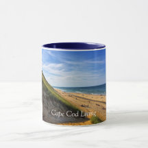 Tasse vivante de Cape Cod - scène de plage de