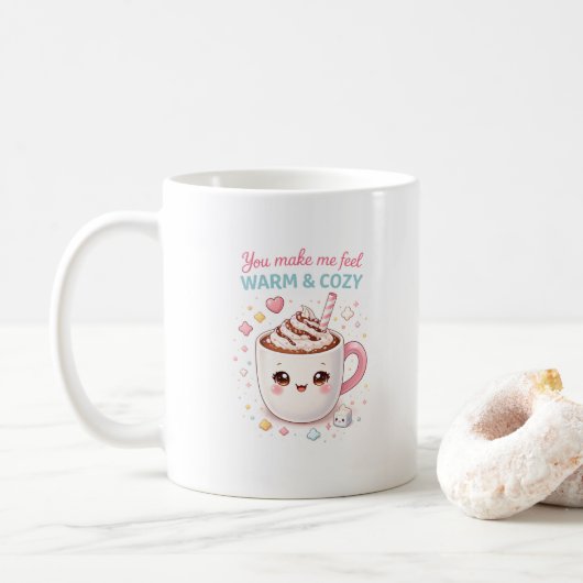 Tasse Vous Me Faites Me Sentir Chaud et Confortabl (Avec donut)
