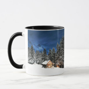 Tasse Vue Montagne Cabane en Rondins