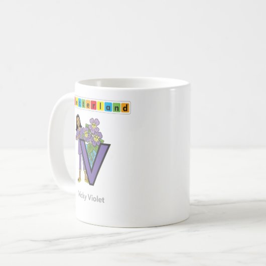 Tasse Vv de Letterland | (Devant gauche)