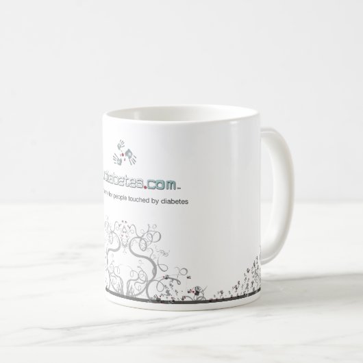 tasse |White Line| de TuDiabetes.com (Devant droit)