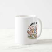 Tasse « Yoga au poulet » drôle d'animal de ferme (Devant droit)