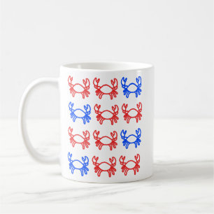 Tasse Zodiaque Contour Crabe Rouge et Bleu
