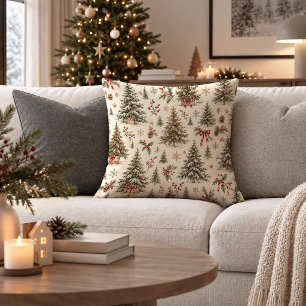 Tasseau de Noël élégant et oreiller d'arbres