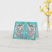 TASSEAU MIGNON, BULLES & COEURS COLORÉ Carte vierg (Fleur jaune)