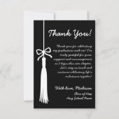 Tassel & Bow Black Class Of 2026 Graduation Bedankkaart (Voorkant)