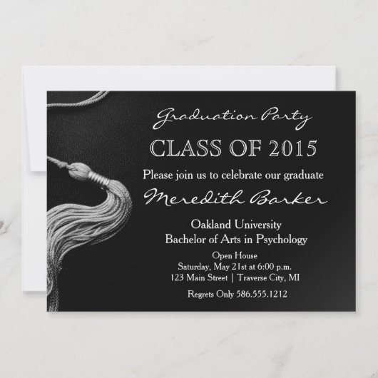 Tassel Graduation Party Invitation Classe de 2015 (Devant)