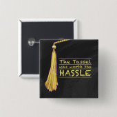 Tassel Hassle Gold Vierkante Button 5,1 Cm (Voorkant /achterkant)