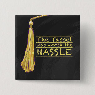Tassel Hassle Gold Vierkante Button 5,1 Cm
