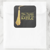 Tassel Hassle Gold Vierkante Sticker (Tas)