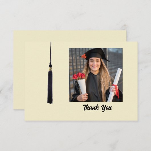 Tassel Photo Afstuderen - Hartelijk dank Bedankkaart (Voorkant / Achterkant)