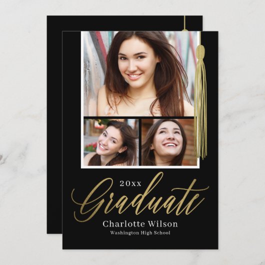 Tassel Pride Graduation Faire-part Invitation (Devant / Derrière)