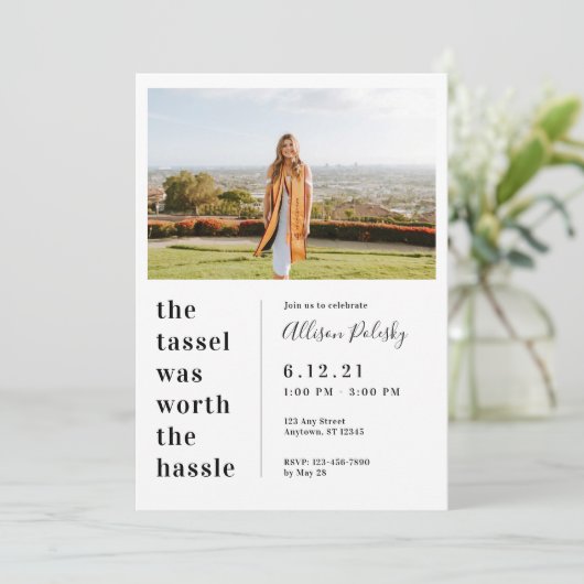 Tassel was de moeite waard het Afstuderen klasse 2 Kaart (Staand voorkant)