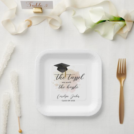 Tassel was het gedoe Afstuderen waard Papieren Bordje (Huwelijk)