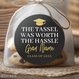 Tassel was het gedoe waard - Afstudeerder naam Bla Ronde Sticker