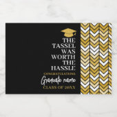 Tassel was het gedoe waard - Modern Afstuderen Likeurfles Etiket (Enkel label)