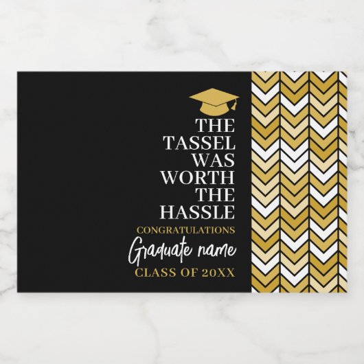 Tassel was het gedoe waard - Modern Afstuderen Likeurfles Etiket (Enkel label)