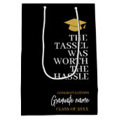 Tassel was het gedoe waard - Modern Afstuderen Medium Cadeauzakje (Achterkant)