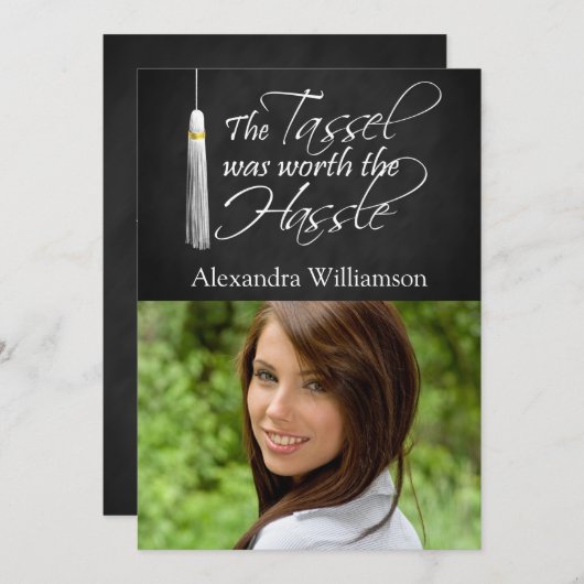 Tassel Worth of the Hassle Photo Afstuderen Kaart (Voorkant / Achterkant)