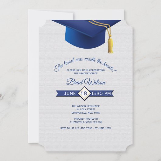 Tassel Worth the Hassle Graduation Invitation (Devant)
