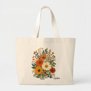 Tassen met aangepaste naam Retro wilde bloem esthe