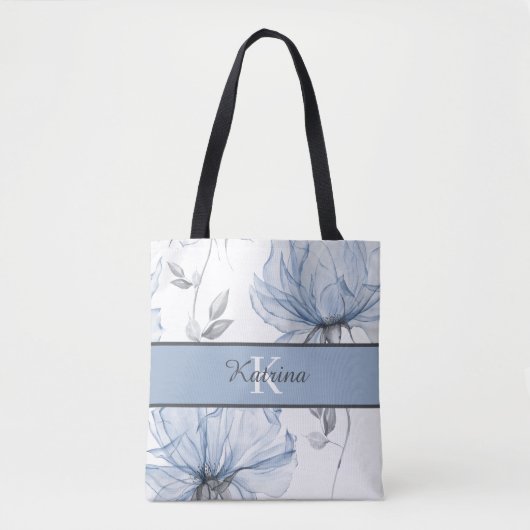 Tassen met watercolor bloemen en monogram (Voorkant)