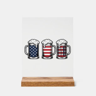 Tasses à bière patriotiques Vintage Vector Design 