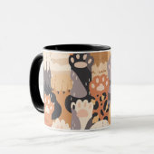 Tasses à café à deux tons avec empreintes de patte (Devant gauche)