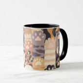 Tasses à café à deux tons avec empreintes de patte (Devant droit)