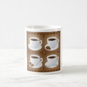 Tasses à café avec haricots et chocolat (Centre)