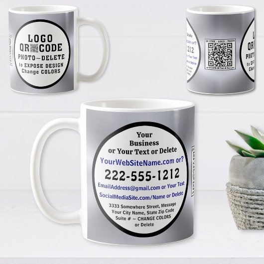 Tasses à café avec LOGO, CODE QR, PHOTO de l'entre