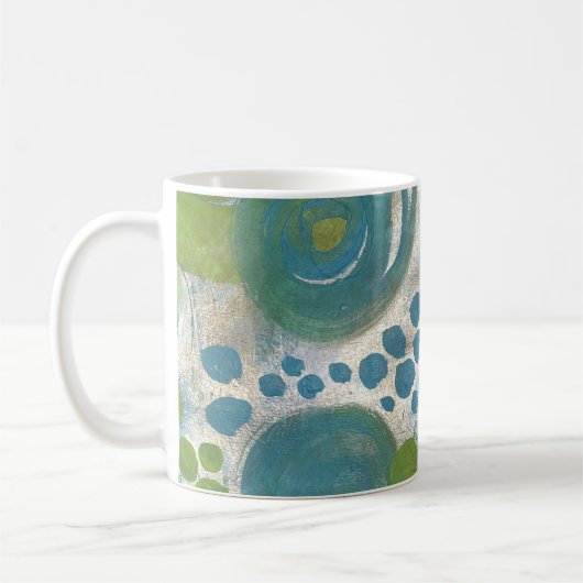 Tasses à café avec tourbillons bleus et sarcelles (Gauche)