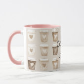 Tasses à café cœur crème (Gauche)