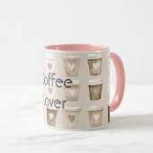 Tasses à café cœur crème (Devant droit)