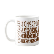 Tasses à café en typographie au chocolat