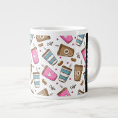 Tasses À Café, Haricots À Café, Coeurs, Votre Nom (Devant droit)