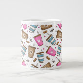 Tasses À Café, Haricots À Café, Coeurs, Votre Nom (Devant)