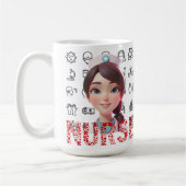 tasses à café sur le thème de l'infirmière pour le (Gauche)